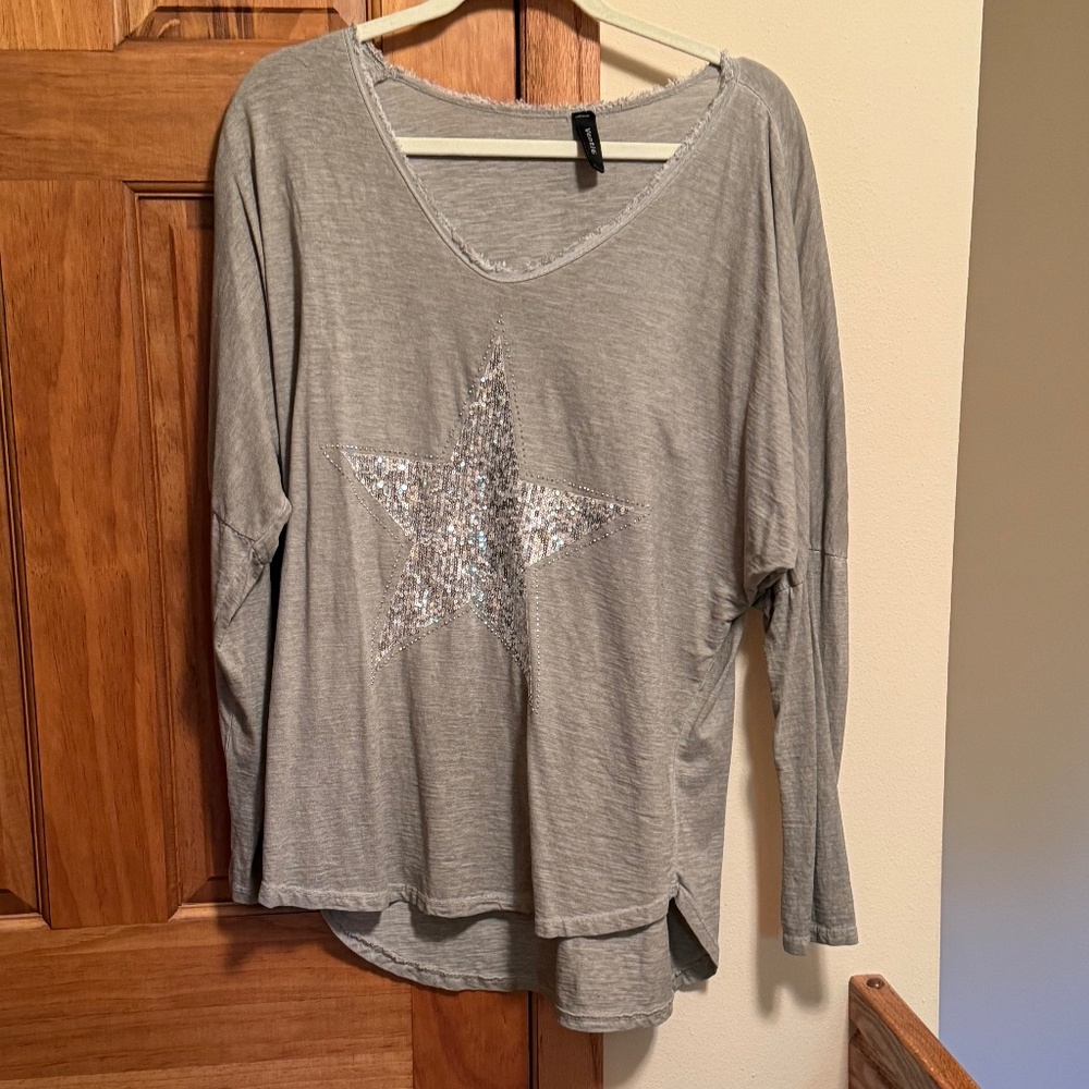 Star Long Sleeve Women's Sequence Top - Size S